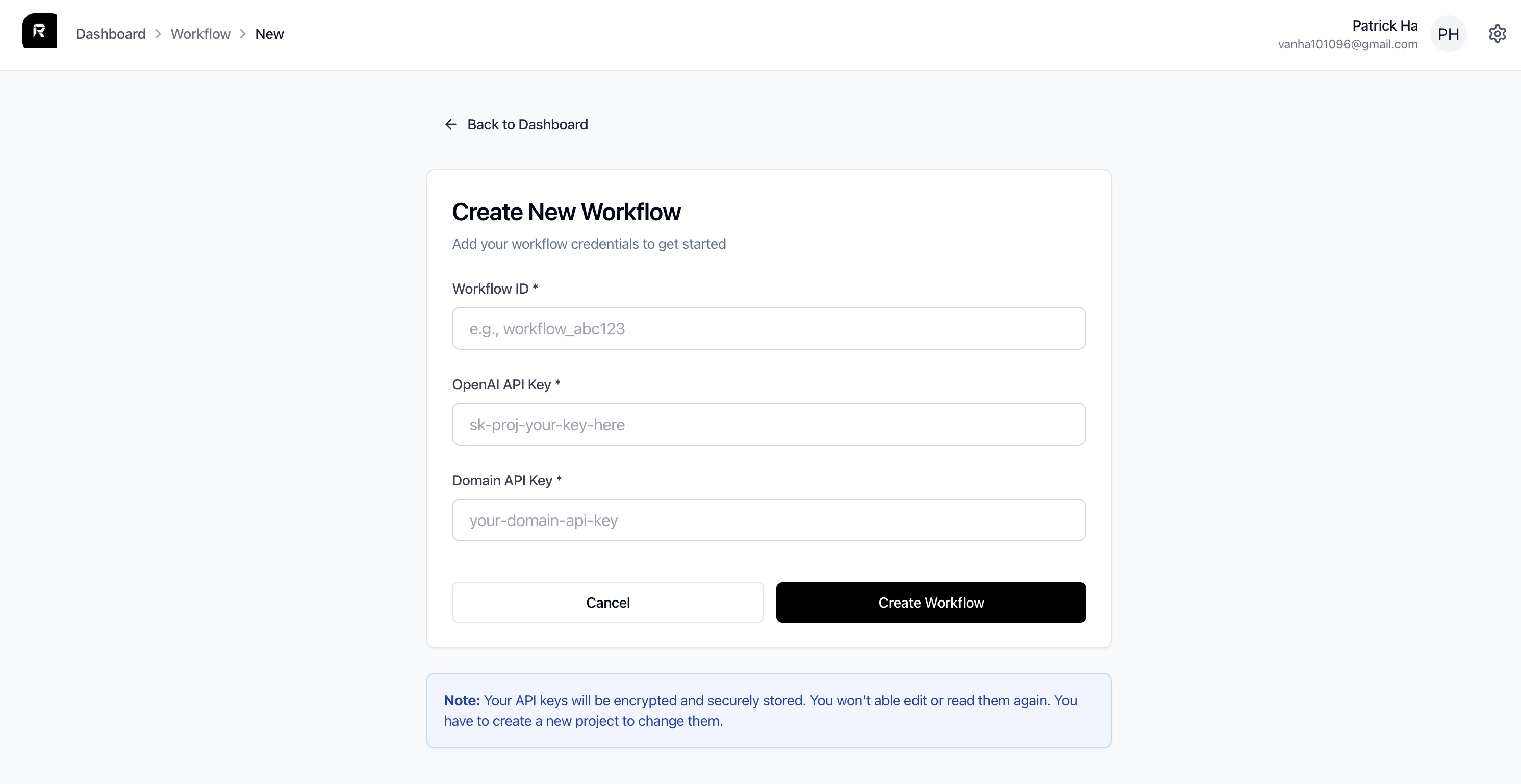 Workflow configuration example 2