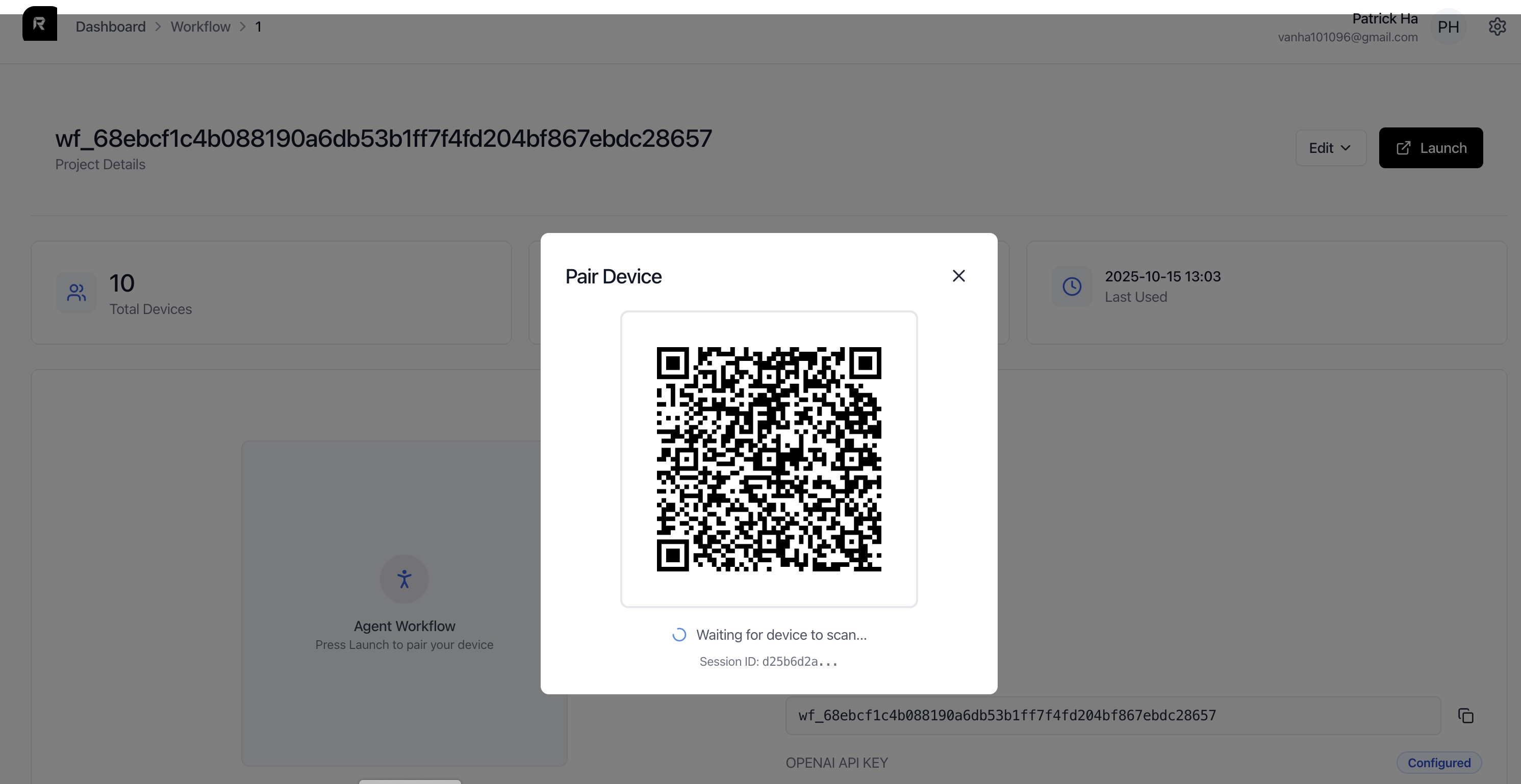 Launch and connect example 2